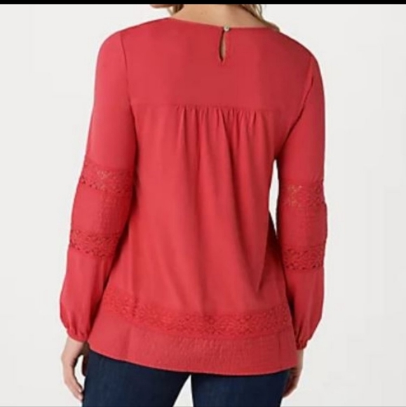 Logo by Lori Goldstein Cotton Modal Embroidered Long Sleeve Tunic Top - Picture 2 of 11